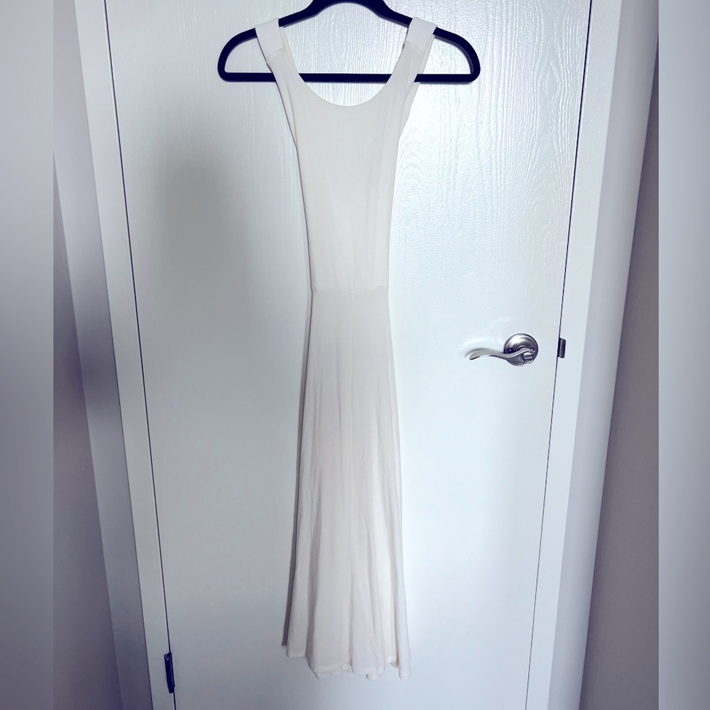 Aritzia Wilfred Beach Dress open back criss cross creme S